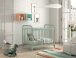 Babybett >BRONXX< in Grün matt aus Metall - 130,7x102,2x71cm (BxHxT)