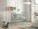 Babybett >BRONXX< in Grün matt aus Metall - 130,7x102,2x71cm (BxHxT)