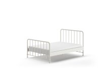 Metallbett >BRONXX< in Weiss matt aus Metall -...