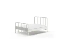 Metallbett >BRONXX< in Weiss matt aus Metall -...