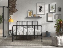 Metallbett >BRONXX< in Schwarz matt aus Metall -...