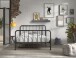 Metallbett >BRONXX< in Schwarz matt aus Metall - 146,5x110x207cm (BxHxT)