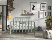 Metallbett >BRONXX< in Grün matt aus Metall -...