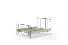 Metallbett >BRONXX< in Grün matt aus Metall - 146,5x110x207cm (BxHxT)