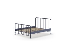 Metallbett >BRONXX< in Blau matt aus Metall - 166,5x110x207cm (BxHxT)
