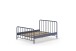 Metallbett >BRONXX< in Blau matt aus Metall - 166,5x110x207cm (BxHxT)
