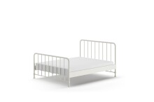 Metallbett >BRONXX< in Weiss matt aus Metall -...