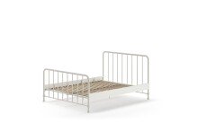 Metallbett >BRONXX< in Weiss matt aus Metall - 166,5x110x207cm (BxHxT)