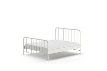 Metallbett >BRONXX< in Weiss matt aus Metall -...