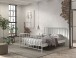 Metallbett >BRONXX< in Weiss matt aus Metall - 166,5x110x207cm (BxHxT)