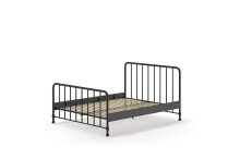 Metallbett >BRONXX< in Schwarz matt aus Metall - 166,5x110x207cm (BxHxT)