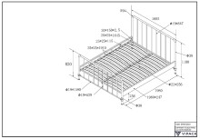 Metallbett >BRONXX< in Grün matt aus Metall - 166,5x110x207cm (BxHxT)