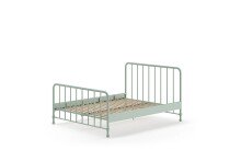 Metallbett >BRONXX< in Grün matt aus Metall - 166,5x110x207cm (BxHxT)