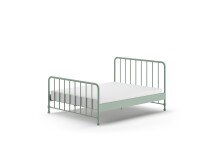 Metallbett >BRONXX< in Grün matt aus Metall -...