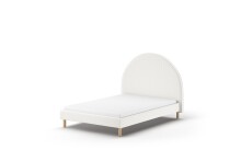 Polsterbett >MOON< in Weiß Stoff Boucle -...