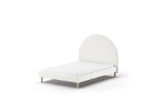 Polsterbett >MOON< in Weiß Stoff Boucle -...