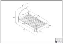 Polsterbett >MOON< in Grau Stoff Boucle - 147x132x212 (BxHxT)