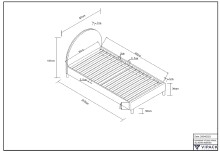 Polsterbett >MOON< in Rosa Stoff Boucle - 97x107x212 (BxHxT)