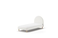 Polsterbett >MOON< in Weiß Stoff Boucle -...