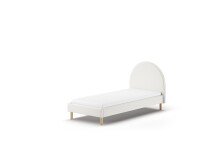 Polsterbett >MOON< in Weiß Stoff Boucle -...