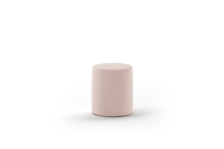 Hocker >MOON< in Rosa Stoff Boucle - 41x41,5x41 (BxHxT)