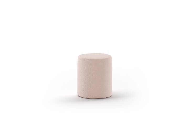 Hocker >MOON< in Rosa Stoff Boucle - 41x41,5x41 (BxHxT)