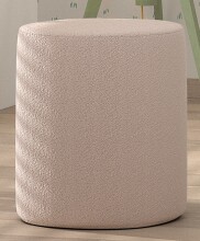 Hocker >MOON< in Rosa Stoff Boucle - 41x41,5x41 (BxHxT)