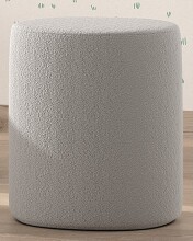 Hocker >MOON< in Grau Stoff Boucle - 41x41,5x41 (BxHxT)