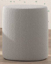 Hocker >MOON< in Grau Stoff Boucle - 41x41,5x41 (BxHxT)