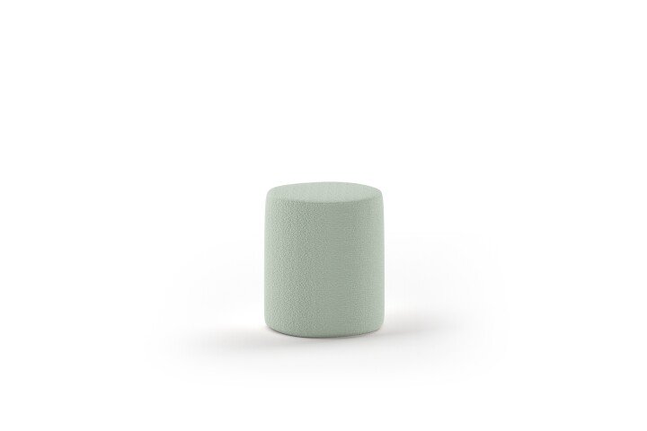 Hocker >MOON< in Grün Stoff Boucle - 41x41,5x41 (BxHxT)