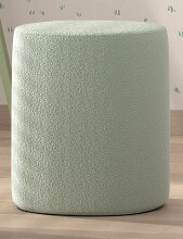 Hocker >MOON< in Grün Stoff Boucle - 41x41,5x41 (BxHxT)