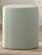 Hocker >MOON< in Grün Stoff Boucle - 41x41,5x41 (BxHxT)