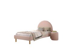 Polsterbett >MOON< in Rosa Stoff Boucle -...