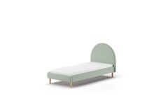 Polsterbett >MOON< in Grün Stoff Boucle - 97x107x212 (BxHxT)