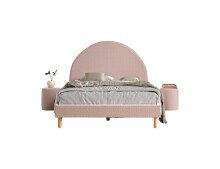 Polsterbett >MOON< in Rosa Stoff Boucle -...