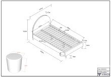 Polsterbett >MOON< in Rosa Stoff Boucle - 147x132x212 (BxHxT)