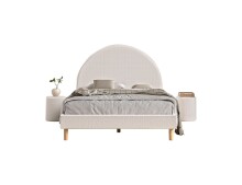 Polsterbett >MOON< in Weiß Stoff Boucle -...