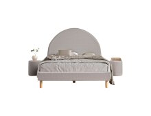 Polsterbett >MOON< in Grau Stoff Boucle -...