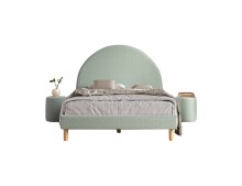 Polsterbett >MOON< in Grün Stoff Boucle -...