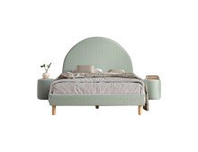 Polsterbett >MOON< in Grün Stoff Boucle -...