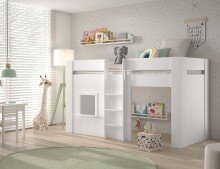 Spielbett >RENO< in Weiß aus MDF - 206x120,1x105cm (BxHxT)