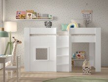 Spielbett >RENO< in Weiß aus MDF - 206x120,1x105cm (BxHxT)