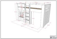 Spielbett >RENO< in Weiß aus MDF - 206x120,1x105cm (BxHxT)
