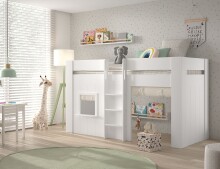 Spielbett >RENO< in Weiß aus MDF -...