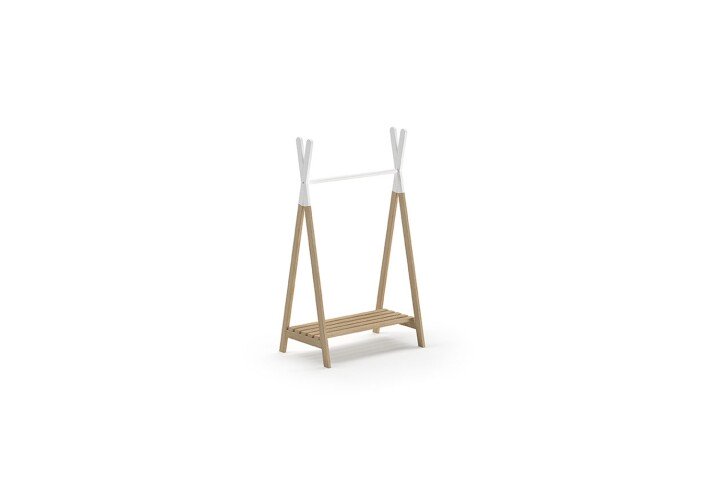 Kleiderständer >KIDDY< in Natur-Weiß - 74x131,8x50 (BxHxT)