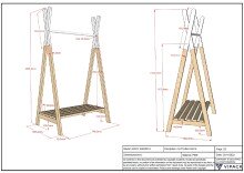 Kleiderständer >KIDDY< in Natur-Weiß - 74x131,8x50 (BxHxT)