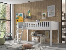 Spielbett >SCOTT< in Weiß - 207,6x114x134,7 (BxHxT)