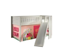 Spielbett >SCOTT< in Weiß Textilset Spring -...