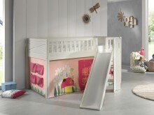 Spielbett >SCOTT< in Weiß Textilset Spring -...