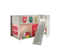 Spielbett >SCOTT< in Weiß Textilset Spring -...